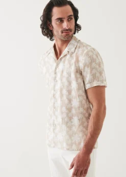 PATRICK ASSARAF Palm Tree Print Linen Shirt|Men Shirts