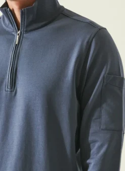 PATRICK ASSARAF Pima Cotton French Terry Quarter Zip|Men Sweatshirts & Hoodies