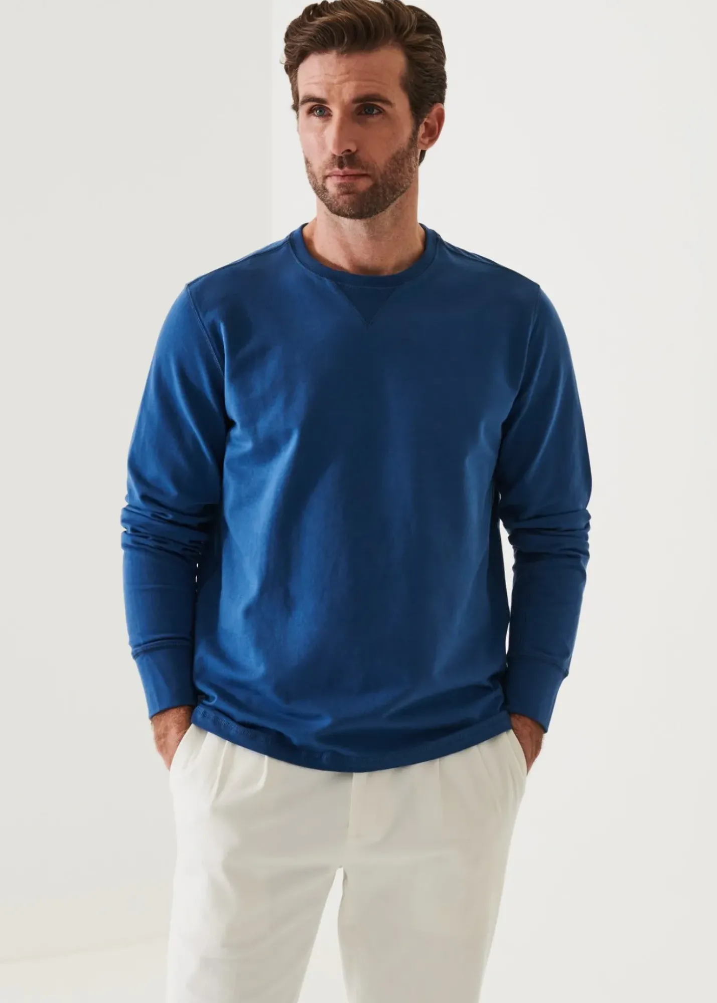 PATRICK ASSARAF Pima Cotton French Terry Sweatshirt|Men Sweatshirts & Hoodies