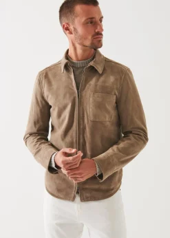 PATRICK ASSARAF Pima Cotton French Terry Overshirt|Men Shirt Jackets