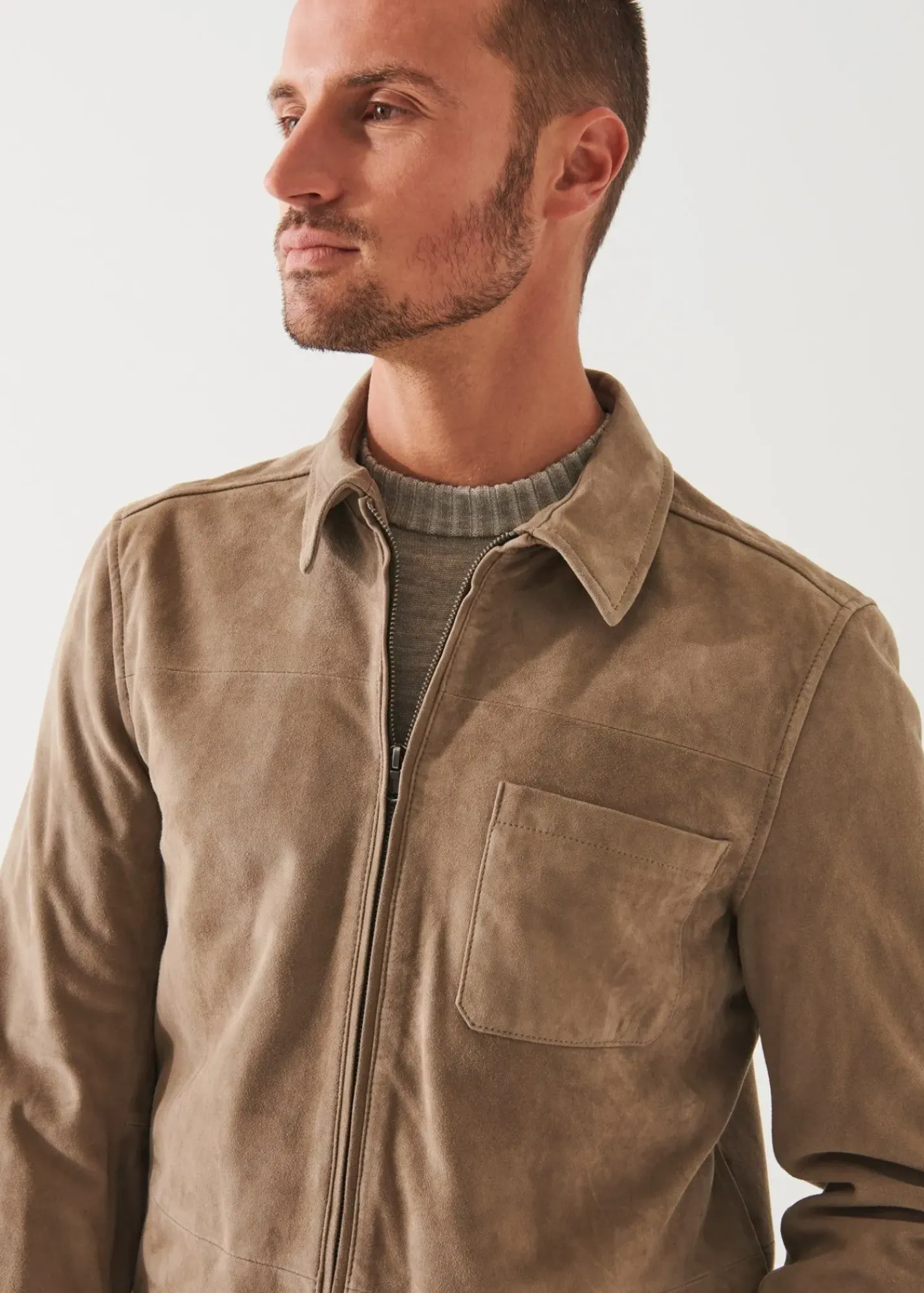 PATRICK ASSARAF Pima Cotton French Terry Overshirt|Men Shirt Jackets