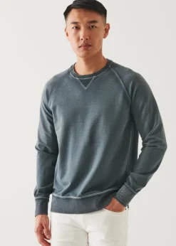 PATRICK ASSARAF Pima Cotton French Terry Vintage Wash Sweatshirt|Men Sweatshirts & Hoodies