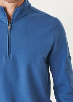 PATRICK ASSARAF Pima Cotton French Terry Quarter Zip|Men Sweatshirts & Hoodies