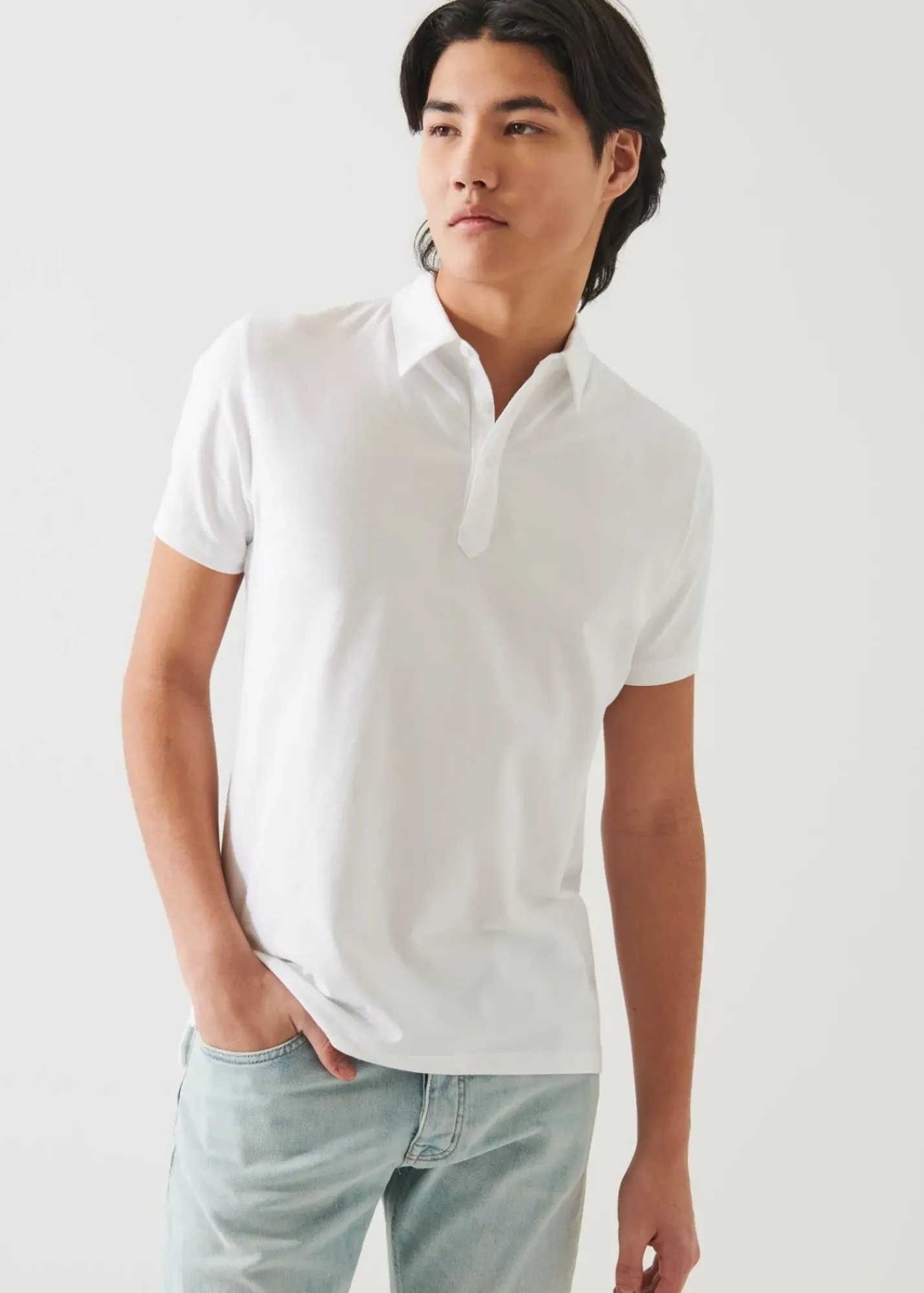 PATRICK ASSARAF Pima Cotton Short Sleeve Polo|Men Polos