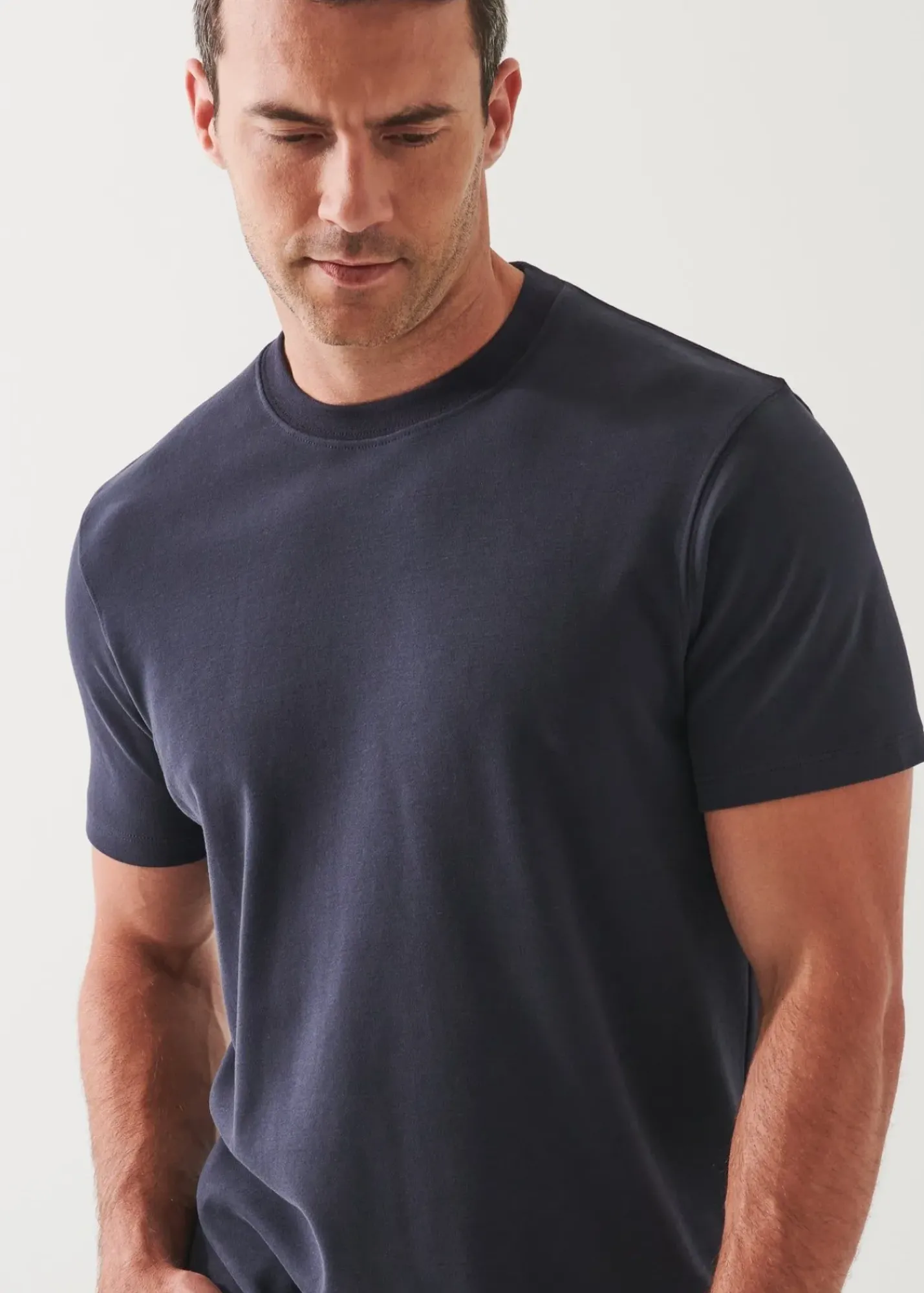 PATRICK ASSARAF Pima Cotton Stretch Brushed T-Shirt|Men T-Shirts