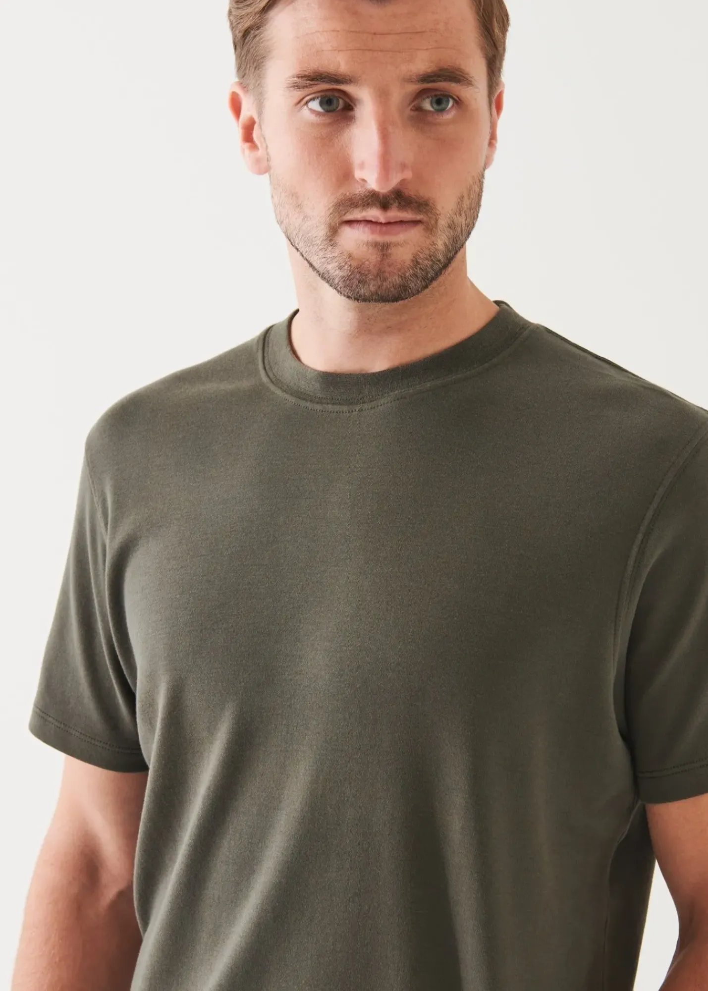 PATRICK ASSARAF Pima Cotton Stretch Brushed T-Shirt|Men T-Shirts