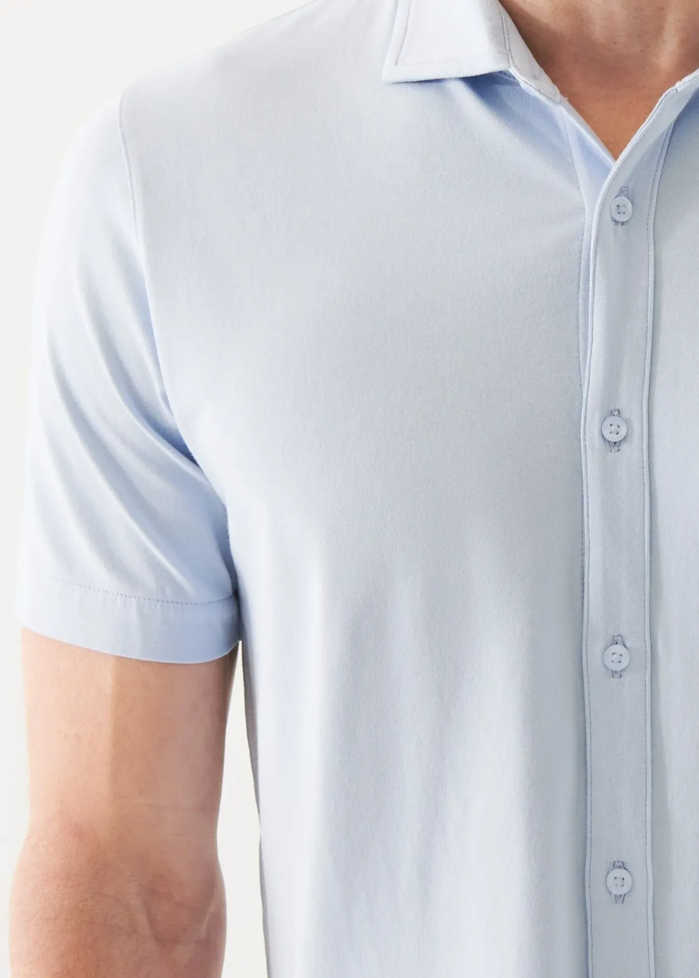 PATRICK ASSARAF Pima Cotton Stretch Button Front Shirt|Men T-Shirts