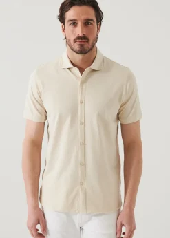 PATRICK ASSARAF Pima Cotton Stretch Button Front Shirt|Men Shirts
