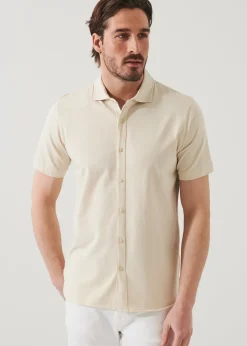 PATRICK ASSARAF Pima Cotton Stretch Button Front Shirt|Men Shirts
