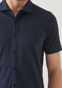 PATRICK ASSARAF Pima Cotton Stretch Button Front Shirt|Men Shirts