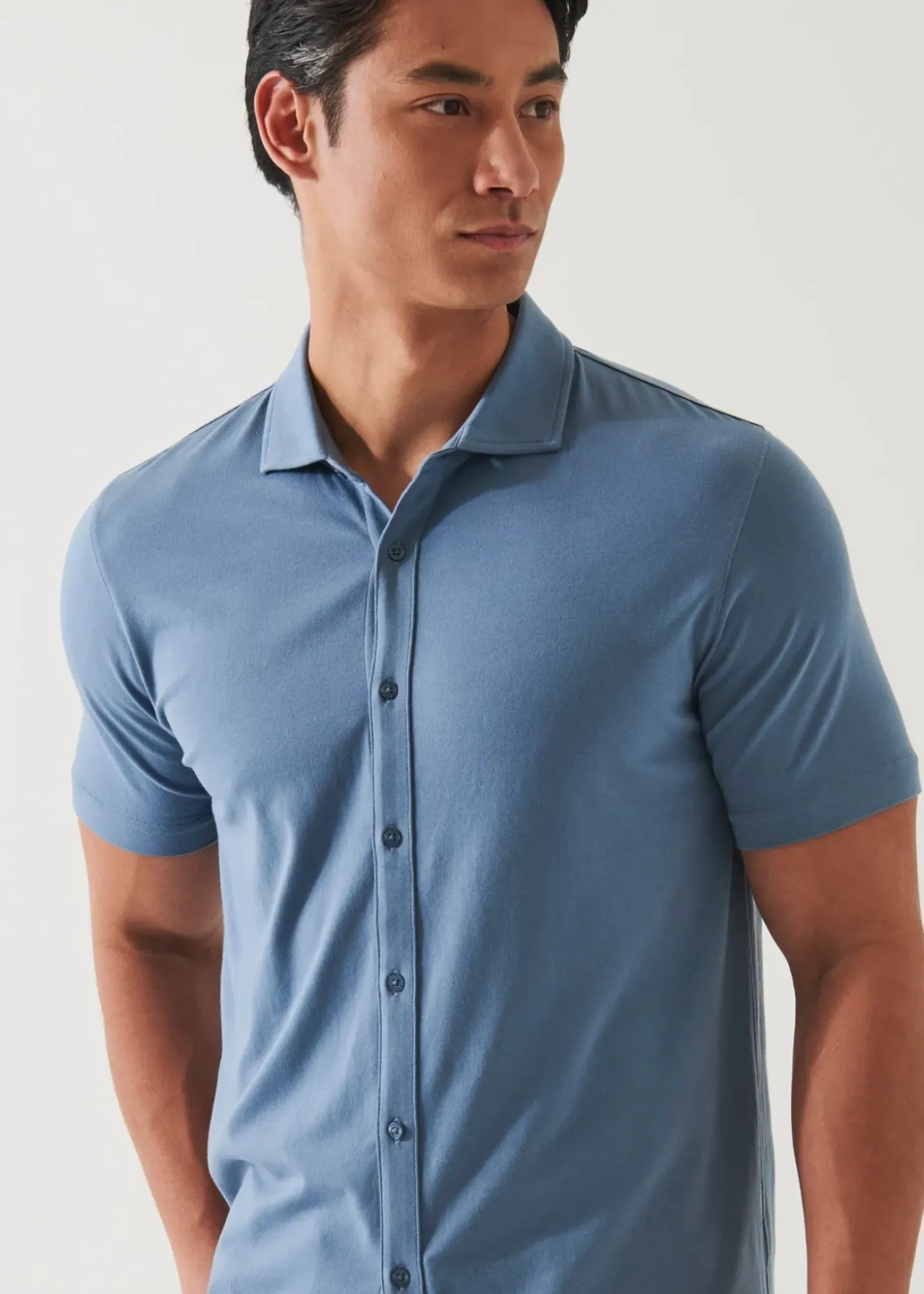 PATRICK ASSARAF Pima Cotton Stretch Button Front Shirt|Men Shirts