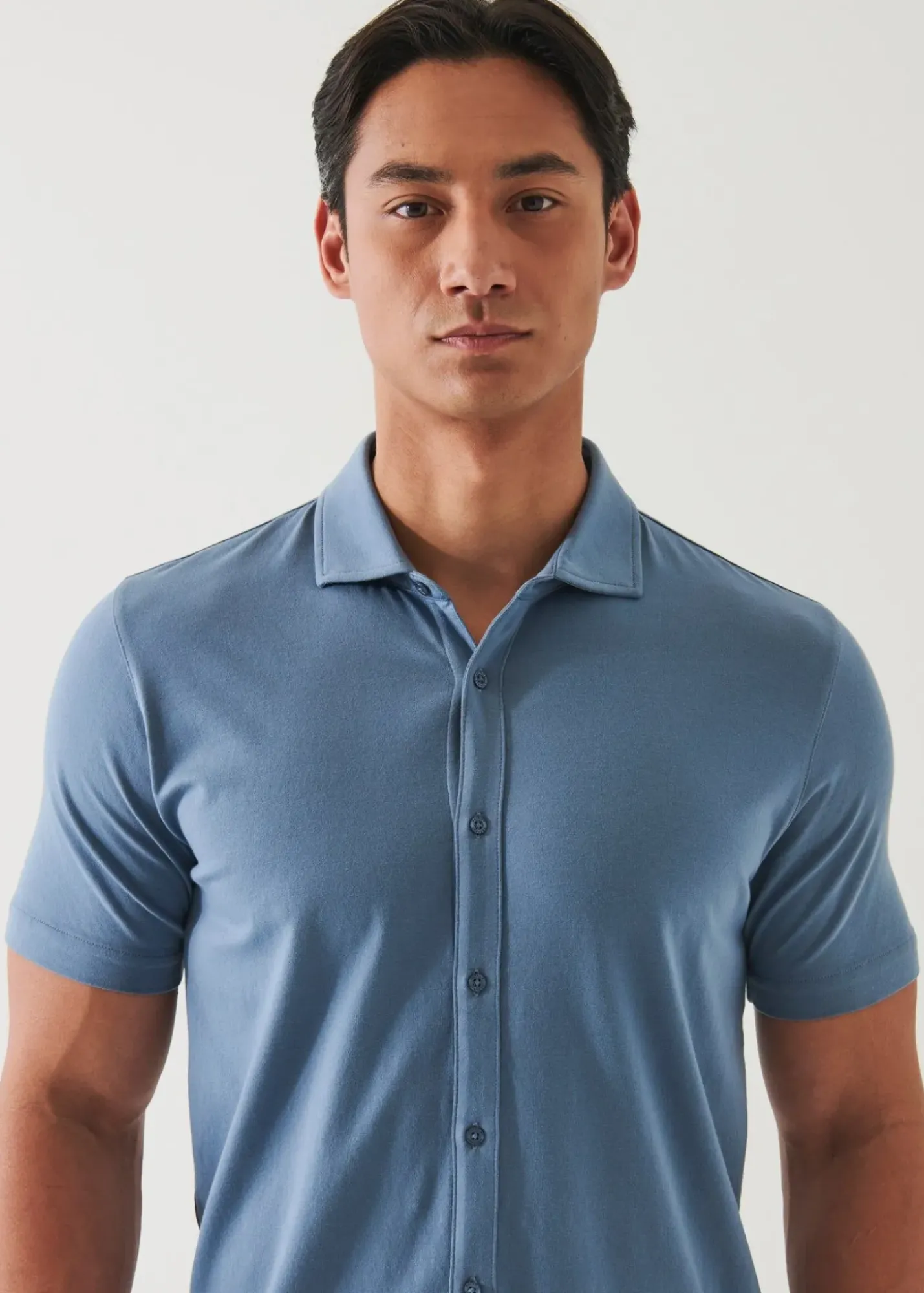 PATRICK ASSARAF Pima Cotton Stretch Button Front Shirt|Men Shirts