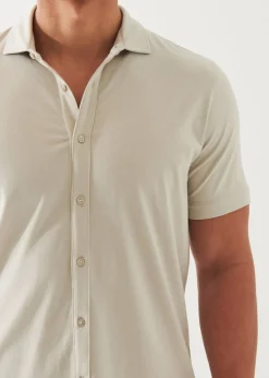 PATRICK ASSARAF Pima Cotton Stretch Button Front Shirt|Men Shirts