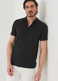 PATRICK ASSARAF Pima Cotton Stretch Button Front Shirt|Men Shirts