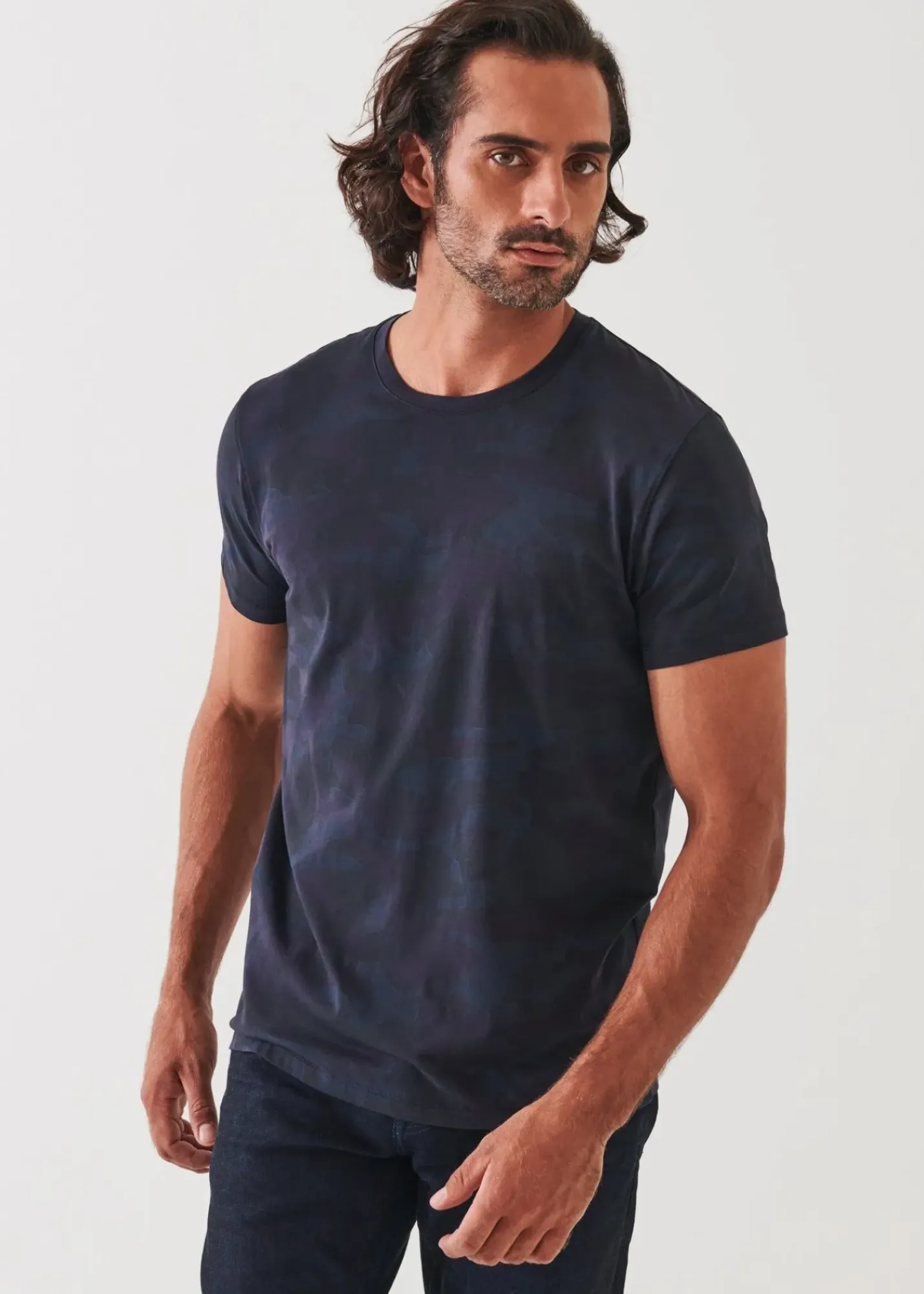 PATRICK ASSARAF Pima Cotton Stretch Camo T-Shirt|Men T-Shirts
