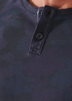 PATRICK ASSARAF Pima Cotton Stretch Camo Henley|Men T-Shirts