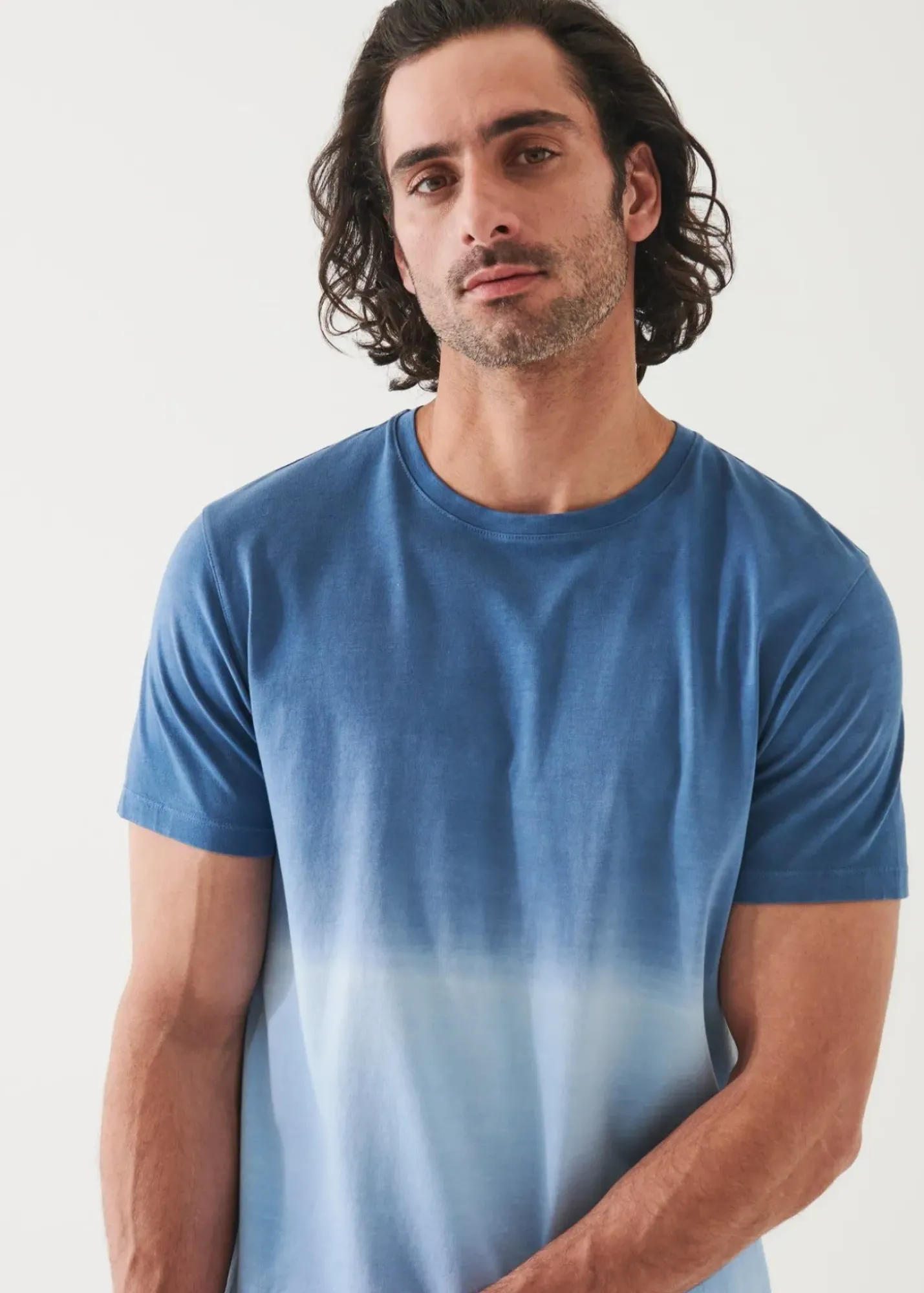 PATRICK ASSARAF Pima Cotton Stretch Degrade T-Shirt|Men T-Shirts