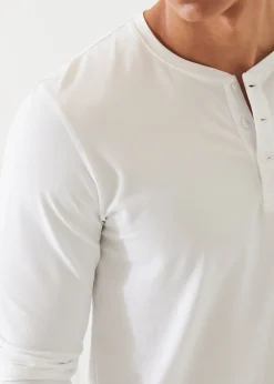 PATRICK ASSARAF Pima Cotton Stretch Henley|Men T-Shirts