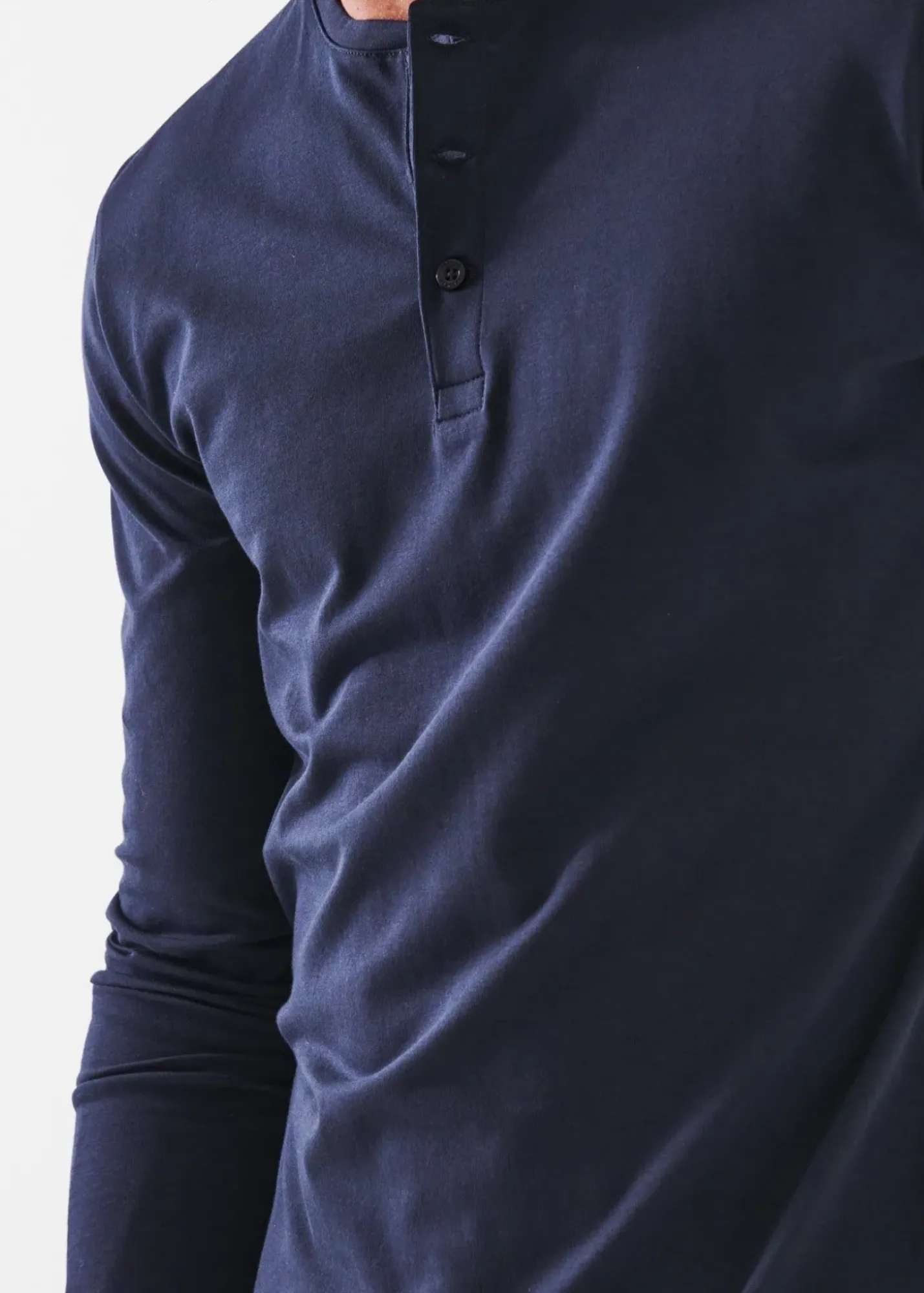 PATRICK ASSARAF Pima Cotton Stretch Henley|Men T-Shirts