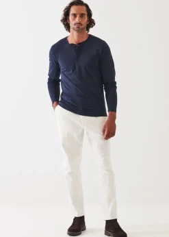 PATRICK ASSARAF Pima Cotton Stretch Henley|Men T-Shirts