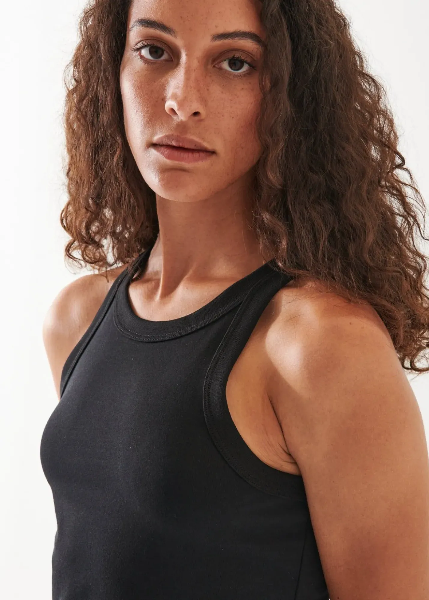 PATRICK ASSARAF Pima Cotton Stretch High Neck Tank|Women T-Shirts