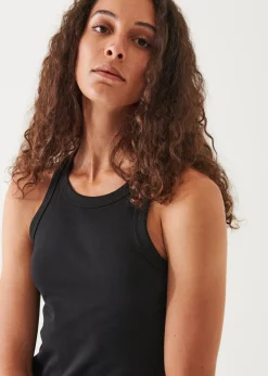 PATRICK ASSARAF Pima Cotton Stretch High Neck Tank|Women T-Shirts
