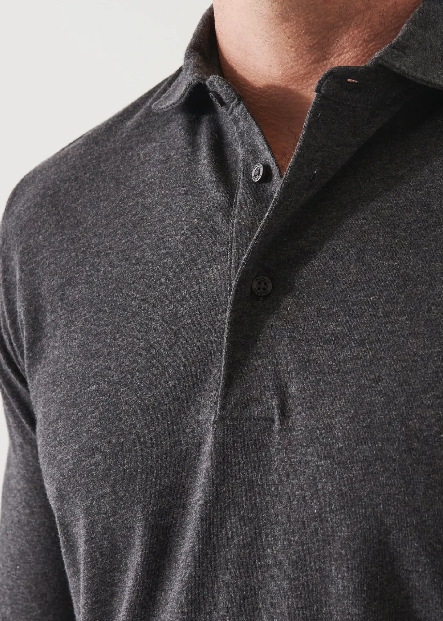 PATRICK ASSARAF Pima Cotton Stretch Long Sleeve Polo|Men Polos