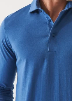 PATRICK ASSARAF Pima Cotton Stretch Long Sleeve Polo|Men Polos