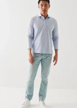 PATRICK ASSARAF Pima Cotton Stretch Long Sleeve Polo|Men Polos