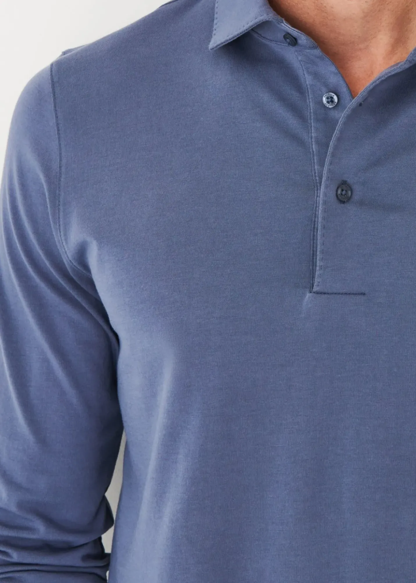 PATRICK ASSARAF Pima Cotton Stretch Long Sleeve Polo|Men Polos