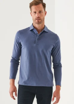 PATRICK ASSARAF Pima Cotton Stretch Long Sleeve Polo|Men Polos