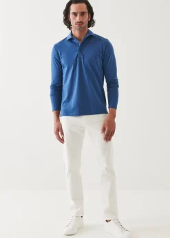 PATRICK ASSARAF Pima Cotton Stretch Long Sleeve Polo|Men Polos
