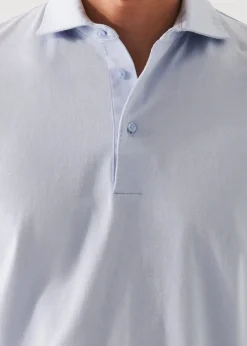 PATRICK ASSARAF Pima Cotton Stretch Long Sleeve Polo|Men Polos