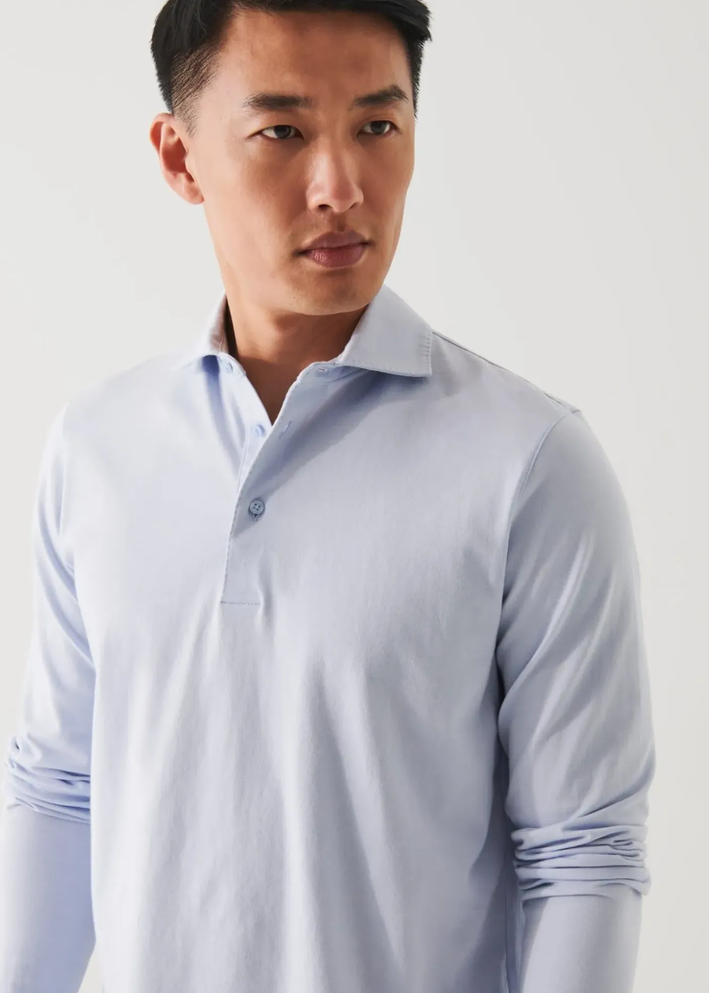 PATRICK ASSARAF Pima Cotton Stretch Long Sleeve Polo|Men Polos