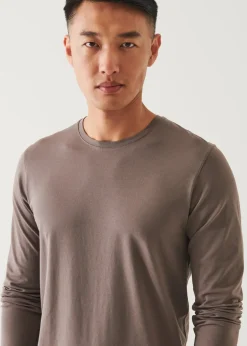 PATRICK ASSARAF Pima Cotton Stretch Long Sleeve T-Shirt|Men T-Shirts