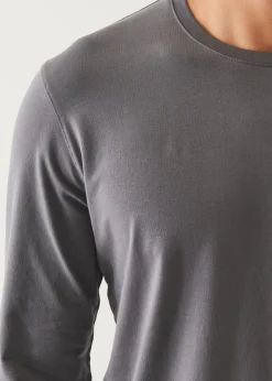 PATRICK ASSARAF Pima Cotton Stretch Long Sleeve T-Shirt|Men T-Shirts