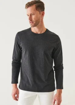PATRICK ASSARAF Pima Cotton Stretch Long Sleeve T-Shirt|Men T-Shirts