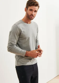 PATRICK ASSARAF Pima Cotton Stretch Long Sleeve T-Shirt|Men T-Shirts