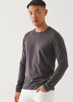 PATRICK ASSARAF Pima Cotton Stretch Long Sleeve T-Shirt|Men T-Shirts