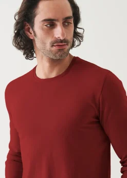 PATRICK ASSARAF Pima Cotton Stretch Long Sleeve T-Shirt|Men T-Shirts