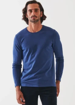 PATRICK ASSARAF Pima Cotton Stretch Long Sleeve T-Shirt|Men T-Shirts
