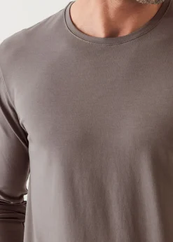 PATRICK ASSARAF Pima Cotton Stretch Long Sleeve T-Shirt|Men T-Shirts