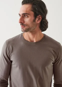 PATRICK ASSARAF Pima Cotton Stretch Long Sleeve T-Shirt|Men T-Shirts