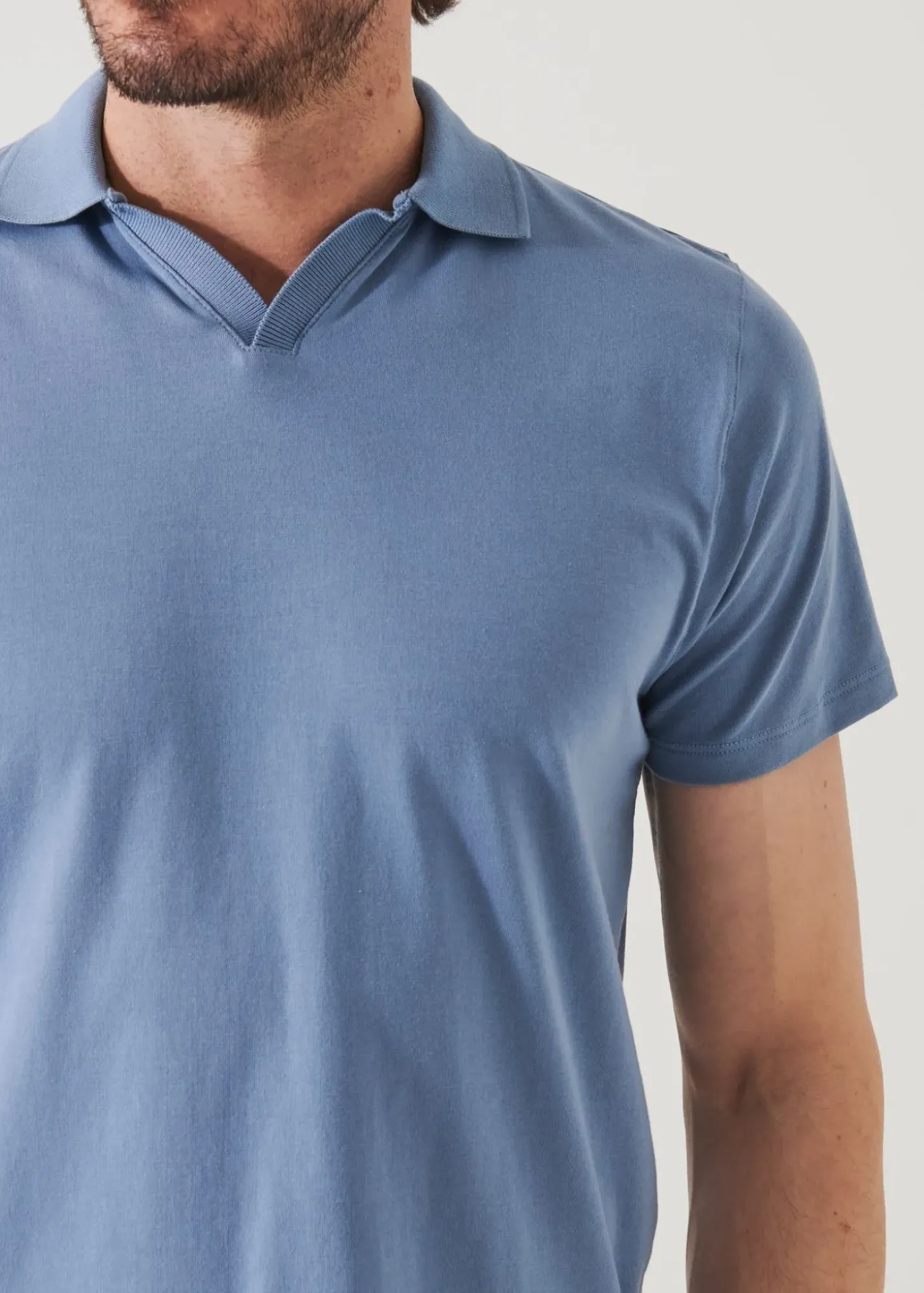 PATRICK ASSARAF Pima Cotton Stretch Open Polo|Men Polos