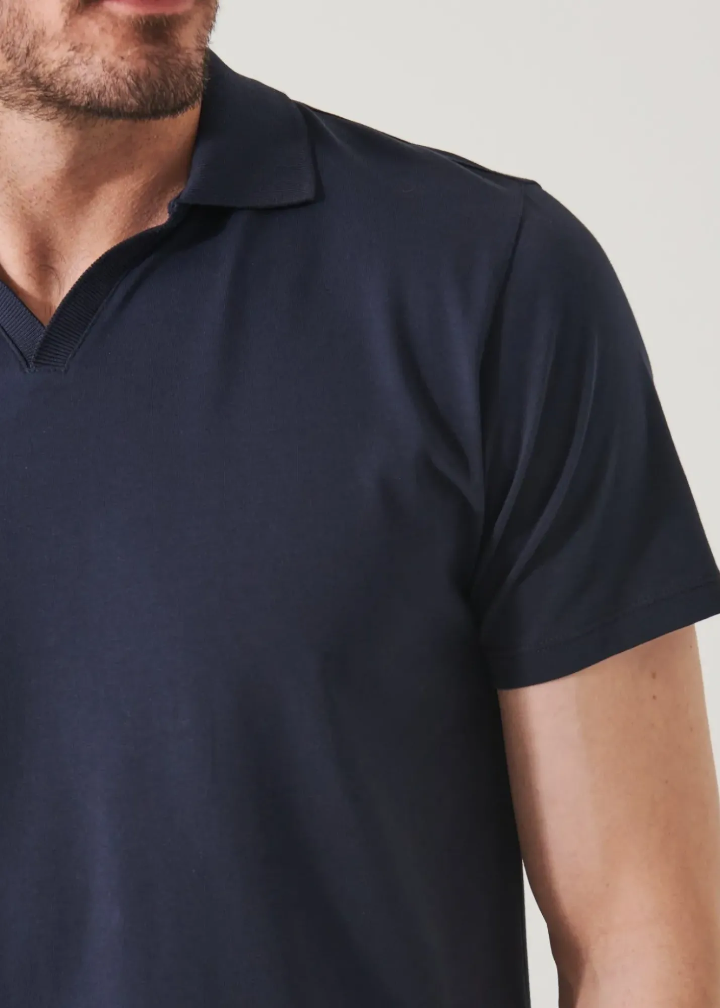 PATRICK ASSARAF Pima Cotton Stretch Open Polo|Men Polos