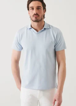PATRICK ASSARAF Pima Cotton Stretch Open Polo|Men Polos