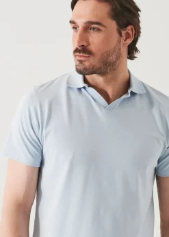 PATRICK ASSARAF Pima Cotton Stretch Open Polo|Men Polos