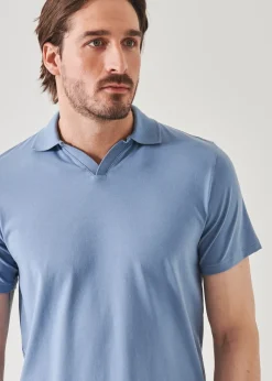 PATRICK ASSARAF Pima Cotton Stretch Open Polo|Men Polos