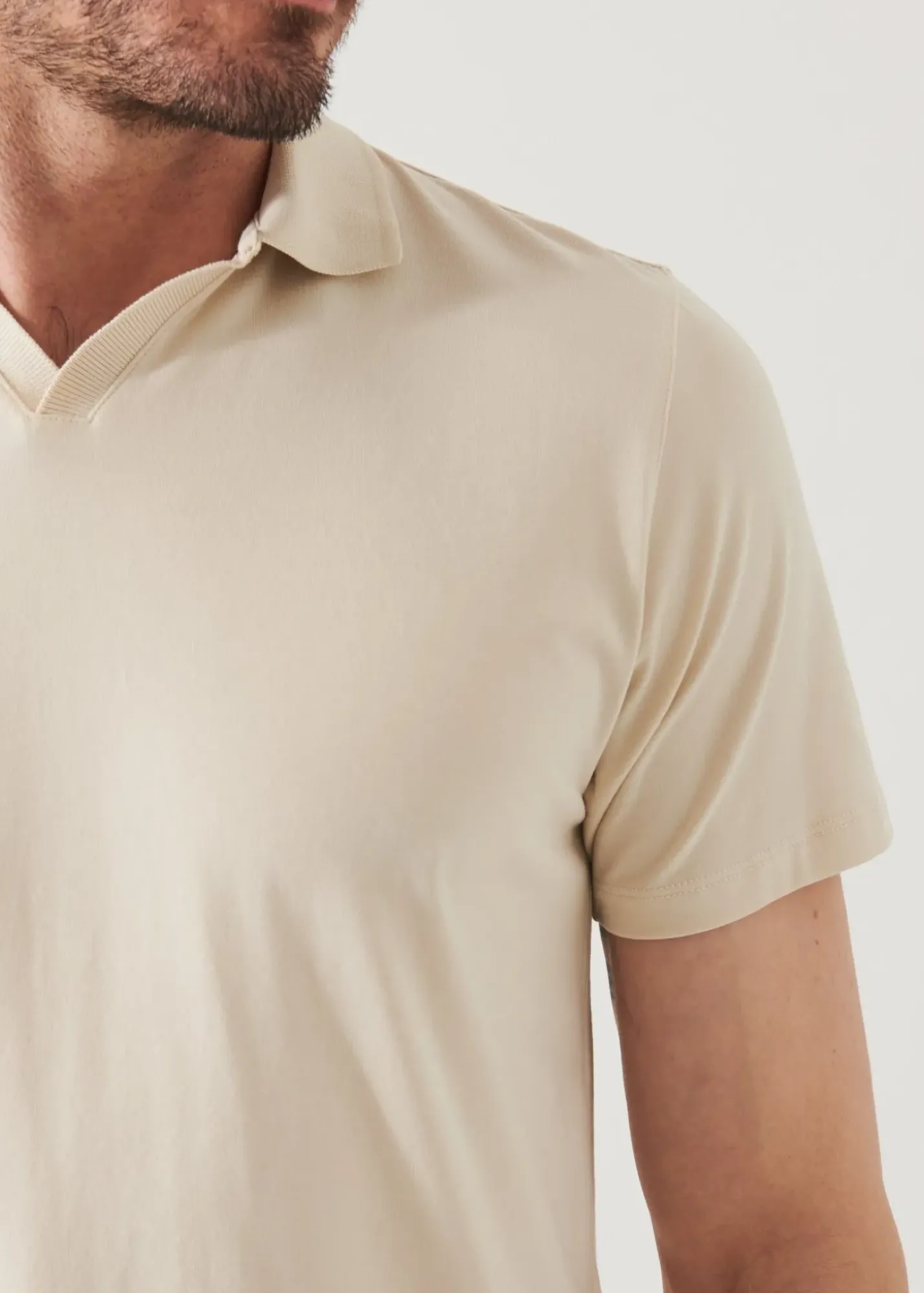 PATRICK ASSARAF Pima Cotton Stretch Open Polo|Men Polos