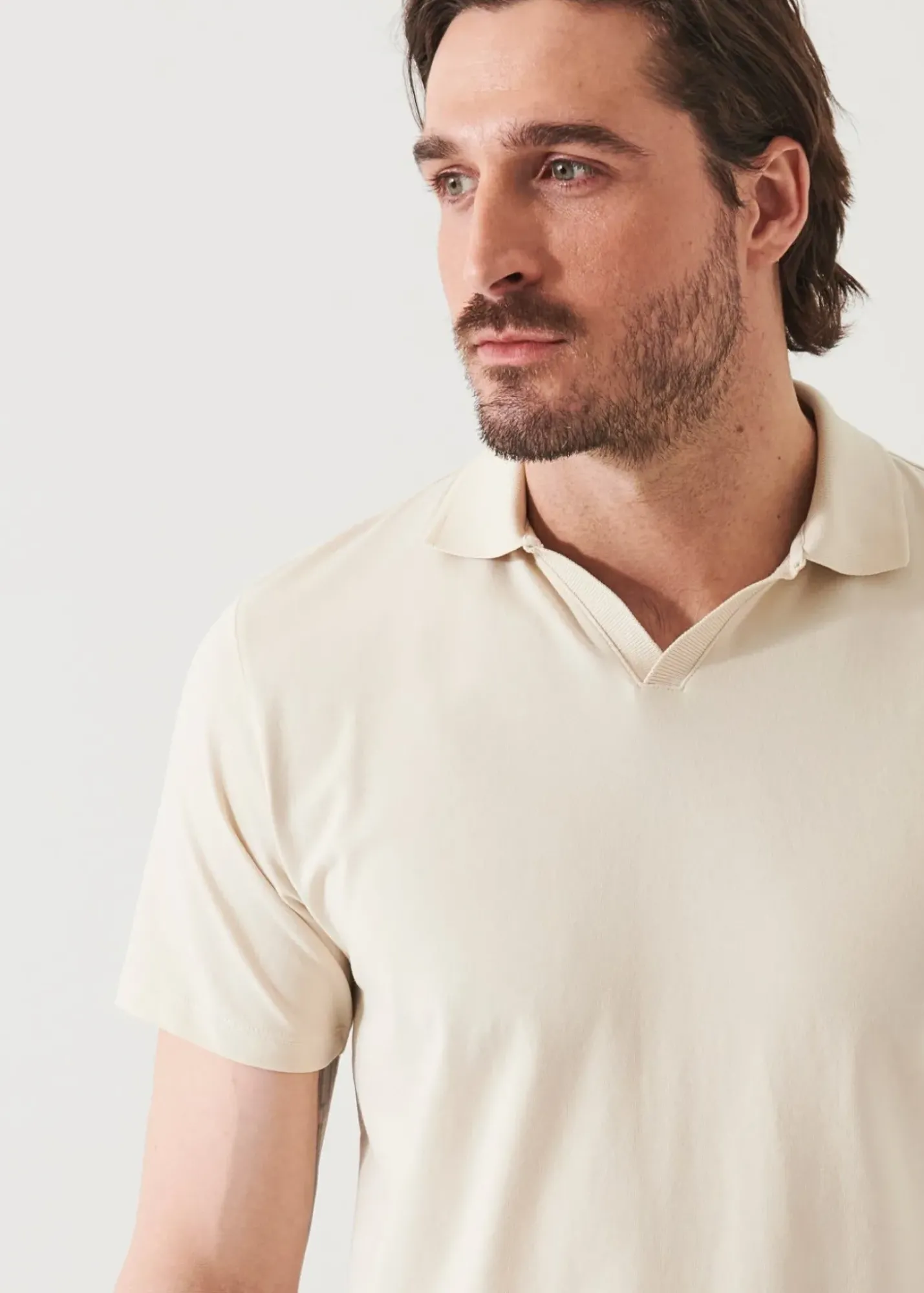 PATRICK ASSARAF Pima Cotton Stretch Open Polo|Men Polos